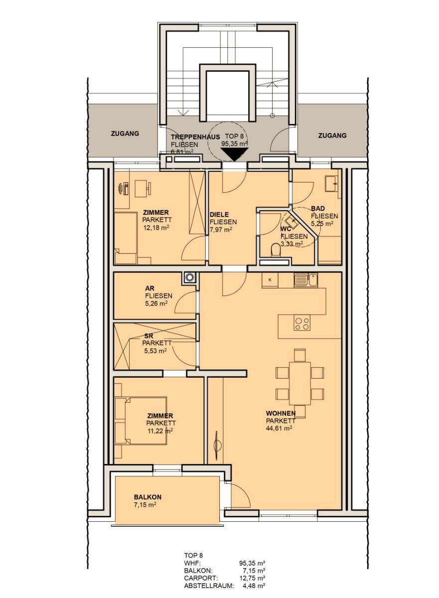 3 zimmer in franking am holzoestersee grundriss